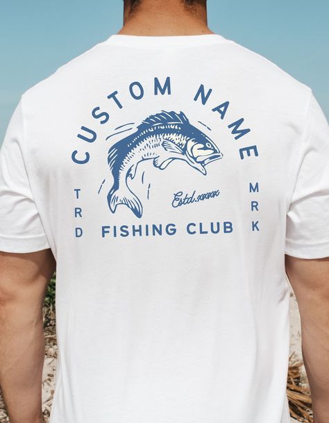 Custom Fishing T-shirt, Personalized Unisex Printed Tee, for Dad Father Husband Boyfriend Outdoorsman Angler Boater, Fishing Club Fish Shirt Design, Angel T Shirt, Fishing T Shirts, Fishing Shirts, Days Out, Short Sleeve Tee, Casual Wear, Shirt Designs, Men's T Shirt