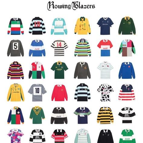 Vintage Rugby Shirt, Rugby Jersey Design, Rugby Vintage, 90s Sportswear, Rowing Blazers, Ny Style, Polo Shirt Colors, Sports Club, Men Street Fashion