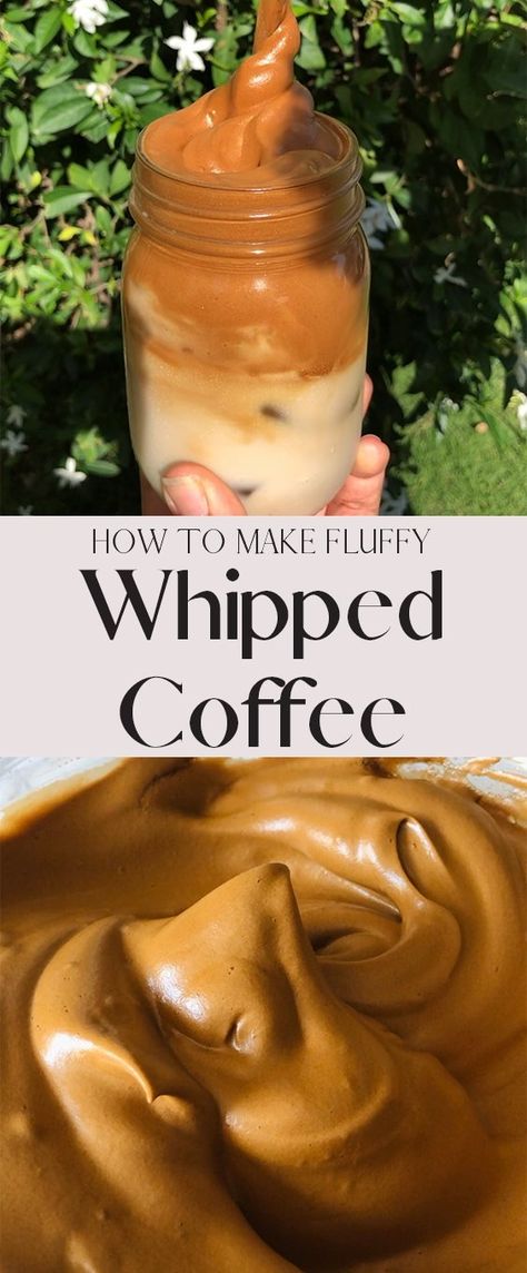 Whipped Coffee (Dalgona Coffee) is the BEST thing ever! It's a fluffy and incredibly delicious way to make your morning coffee, and takes only 5 minutes with a hand mixer! You can make it hot or cold! Horchata Whipped Coffee, Recipes Using Ground Coffee, Thick Coffee Recipe, Half And Half Coffee Recipes, Recipes With Coffee In Them, Coffee Ideas Recipes, Recipes With Coffee, Fun Coffee Recipes, Morning Beverages