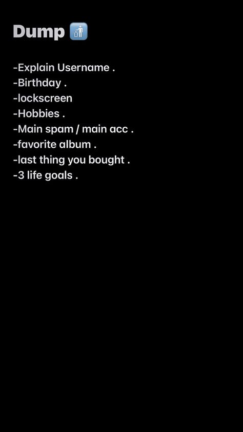 Instagram Story Spam, Bio For Ig Spams, December Challenge Instagram Spam, Tiktok Dump Spam, Spam Pfps Aesthetic, December Spam Challenge, Mini Spam Snapchat, Spam Names For Instagram Ideas Hood, Spam Username Ideas For Instagram 2023