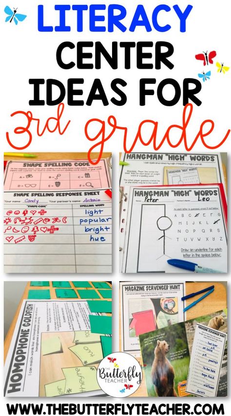 Literacy centers are a great way to help 3rd grade students practice ELA skills and standards.  This post shares ideas for reading, writing, word work, and grammar stations that are great for third graders.  #thirdgradewordwork #3rdgradeliteracycenters #3rdgradecenters #centersfor3rd #smallgroupsinthirdgrade #thirdgradeideas #literacycenters #literacycenters3rdgraders 3rd Grade Rotations, Third Grade Word Work Activities, Daily 5 Stations For Third Grade, Centers For Third Grade, Literacy Center 3rd Grade, Word Work 3rd Grade Activities, Must Do May Do Centers 3rd Grade, Must Do May Do Reading Centers, 3rd Grade Reading Standards