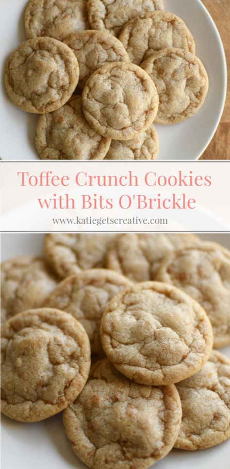 Chocolate Toffee Crunch Cookies, Toffee Sandies, Butterscotch Crunch Cookies, Toffee Chip Cookies, Toffee Bits Recipe, Buttery Chocolate Chip Cookies, Toffee Cookie Recipe, English Toffee, Toffee Cookies