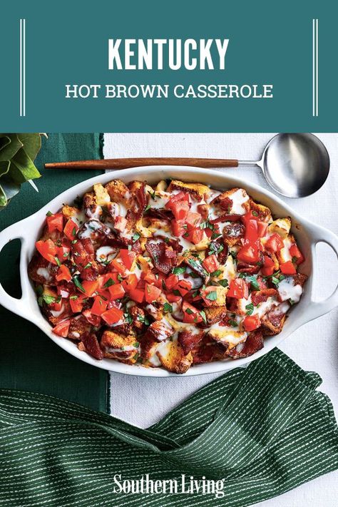 Hot Brown Casserole Recipe Kentucky, Hot Brown Recipe Kentucky, Kentucky Hot Brown Casserole, Kentucky Hot Brown Bake, Hot Brown Casserole, Hot Brown Sandwich, Kentucky Hot Brown Sandwich, Hot Browns, Brown Sandwich