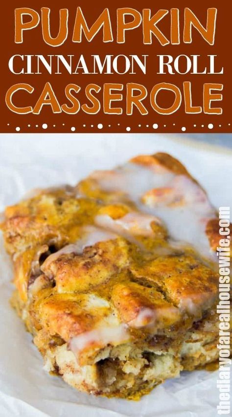 Pumpkin Cinnamon Roll Casserole, Roll Desserts, Cinnamon Roll Casserole Recipe, Crockpot Cinnamon Rolls, Cinnamon Roll Desserts, Pumpkin Casserole, Autumn Dessert, Breakfast Favorites, Cinnamon Roll Casserole