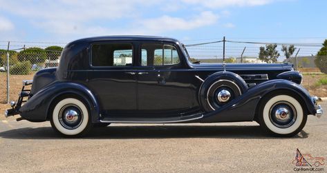 1937 Packard club sedan, side view, color Vintage Car Side View, Mechanic Character, Classical Cars, Car Side View, Car Hood Ornaments, Vintage Automobiles, Rural America, Streamline Moderne, Cars Classic