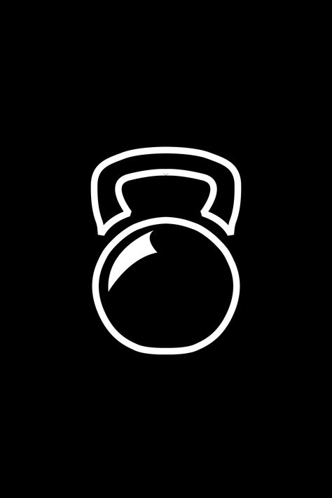 A simple icon of a kettlebell to show your determination in building those gains and conquering that cross fit workout. Take your lifts to the next level. Gym App, Gym Icon, Gym Interior, White Icons, Black App, Simple Icon, Black Iphone, Crossfit Workouts, Fit Workout