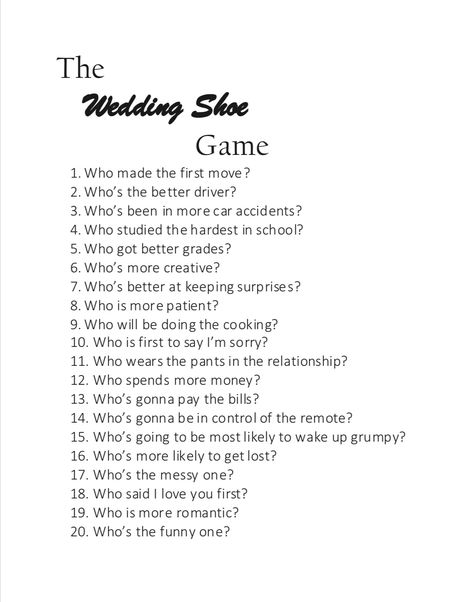 Christian Wedding Reception, Shoe Game Questions, The Wedding Shoe Game, Wedding Shoe Game, Christian Questions, Reception Games, Game Questions, Wedding Reception Games, Say Im Sorry