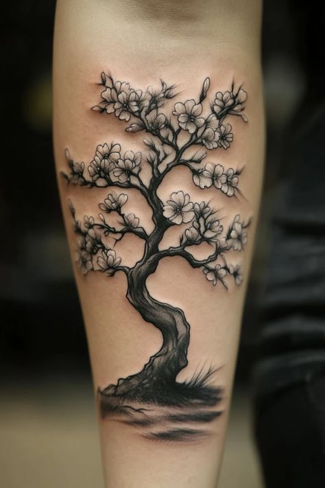 Flower Tree Tattoo, Tree Tattoo Ideas, Bookish Tattoos, Tree Tattoos, Tree Tattoo Designs, Religious People, Deep Roots, Flower Tree, Tree Drawing