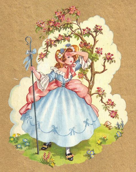 Spring Illustration, Little Bo Peep, Story Books, Bo Peep, Mother Goose, Fairytale Art, Nursery Rhyme, Childrens Stories, Vintage Children's Books