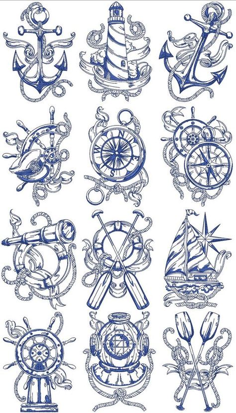 Small Sailor Tattoo, Classic Nautical Tattoo, Naval Sleeve Tattoo, Nautical Filler Tattoo, Navy Sailor Tattoo, Nautical Sleeve Tattoo Mens, Nautical Patchwork Tattoo, Yacht Tattoo, Ancora Tattoo