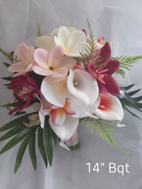 Beach Bouquet Wedding Simple, Beach Bouquet Wedding, Simple Tropical Bouquet Wedding, Wedding Bouquets Tropical Simple, Beachy Flower Bouquet, Small Tropical Wedding Bouquets, Minimalist Tropical Bouquet, Beach Wedding Flowers Tropical Bridal Bouquets, Plumeria Wedding