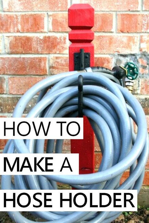 how to make a DIY hose holder the easy way Diy Hose Holder, Garden Hose Hanger, Water Hose Holder, Garden Hose Storage, Recycling Projects, Garden Hose Holder, Hose Hanger, Hose Storage, Hose Holder