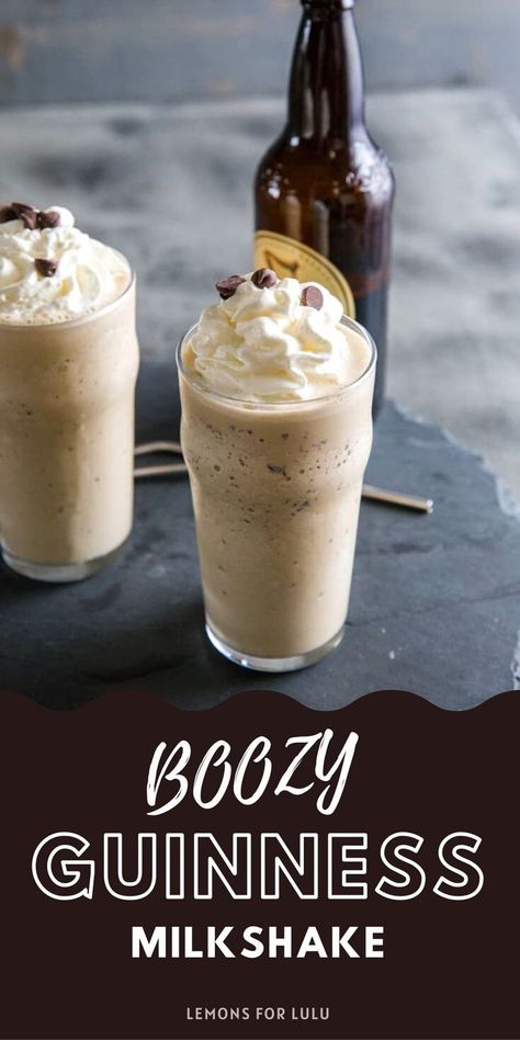 Boozy Milkshake Recipes, Baileys Milkshake, Baileys Ice Cream, Guinness Recipes, Ice Cream Recipes Machine, Boozy Milkshake, Crockpot Hot Chocolate, Black Stuff, Milkshake Recipe