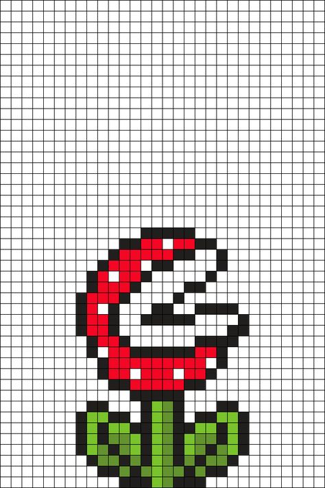 Piranha Plant Perler Bead Pattern | Bead Sprites | Misc Fuse Bead Patterns Perler Bead Patterns Plants, Cactus Perler Bead Pattern, Perler Bead Patterns Mushroom, Small Perler Patterns, Small Mushroom Perler Bead Patterns, Perler Bead Trippy Mushroom, Piranha Plant, Pixel Beads, Pattern Maker