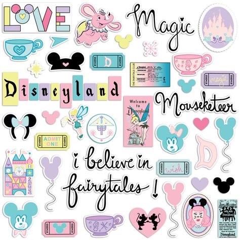 Disney World Clipart, Disneyland Doodles, Cute Disney Doodles, Disneyland Stickers, Disneyland Clipart, Disney Scrapbooking, Disney Pattern, Disneyland Art, Cute Disney Stickers