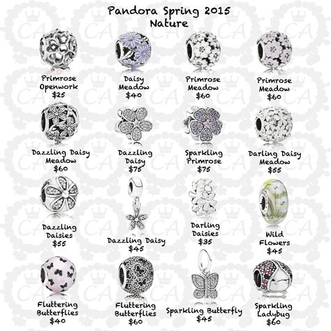 Charms Addict | Pandora Spring 2015 Comprehensive Preview and Prices Pandora Spring, Pandora Leather Bracelet, Pandora Flower, Pandora Bracelet Designs, Vintage Diamond Jewelry, Pandora Collection, Pandora Jewelry Charms, Pandora Disney, Pandora Beads