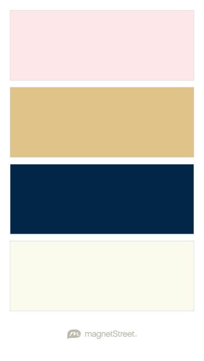 Cream Rose, Gold, Navy, and Ivory Wedding Color Palette - custom color palette created at MagnetStreet.com Bedroom Colour Schemes, Coral Colour Palette, Champagne Wedding Colors, Gold Wedding Colors, Bedroom Colour, Gold Color Palettes, Salon Suites, Color Schemes Colour Palettes, Living Room Color Schemes