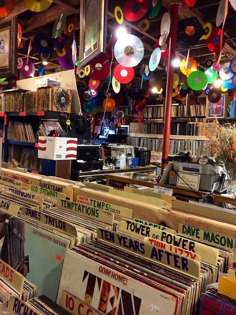 colorful shop Vinyl Record Shop, Tower Of Power, Vinyl Aesthetic, Vinyl Store, Record Shop, Music Shop, Vinyl Music, Music Aesthetic, Record Store