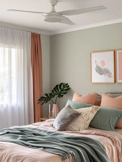 70 Modern Pink Bedroom Design and Decor Ideas for Home Owners – CreativeBooster Sage Girls Bedroom, Sage Green Pink Bedroom, Sage Green Girls Bedroom, Sage And Pink Bedroom, Pink Green Room, Sage Green And Pink Bedroom, Modern Pink Bedroom, Green And Pink Bedroom, Pink And Green Bedroom