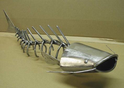 Catfish Skeleton Sculpture | sactoslacker | Flickr Skeleton Sculpture, Metal Welding Art, Recycled Metal Art, Welding Art Projects, Metal Fish, Metal Yard Art, Fish Sculpture, Metal Welding, Metal Garden Art