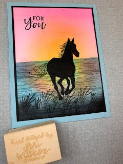 Creative Stamping with Lori: Horse on Sunset Beach Horse Cards, Coloring Techniques, Silhouette Cards, Masculine Birthday Cards, Boy Cards, Horse Designs, High Tide, Stamping Up Cards, Card Making Techniques