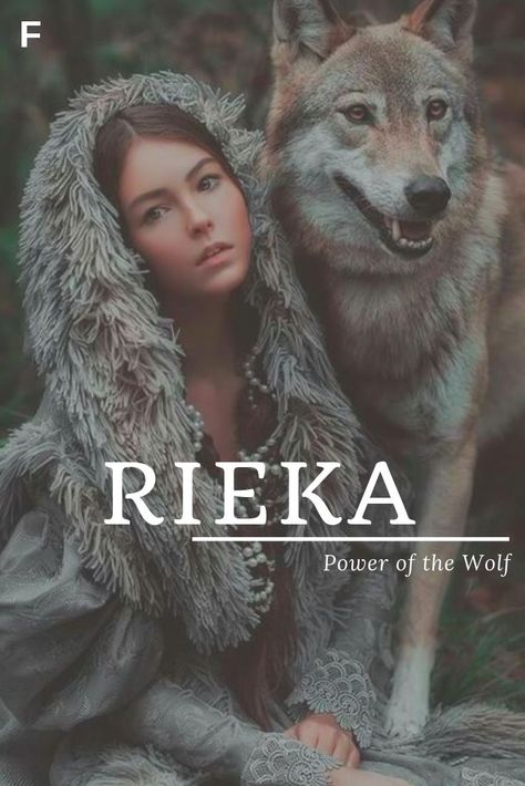 Rieka, meaning Power of the Wolf, German names, R baby girl names, R baby names, female names, whimsical baby names, baby girl names, traditional names, names that start with R, strong baby names, unique baby names, feminine names, nature names R Baby Names, Strong Baby Names, Southern Baby Names, Nature Names, German Names, Feminine Names, Female Character Names, Unisex Baby Names, Traditional Names