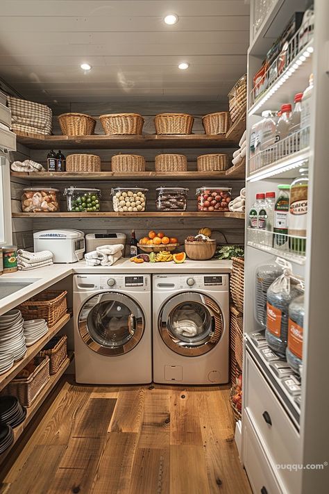 Walk-in Pantry and Laundry Room Combo: Space Optimization Ideas - Puqqu Pantry With Laundry Room, Pantry/laundry Room, Laundry And Pantry Room Combo, Laundry Room And Pantry Combo, Butlers Pantry Laundry Room Combo, Laundry Pantry Combo Ideas, Pantry And Laundry Room Combo Layout, Pantry Laundry Room Combo, Cottage Pantry