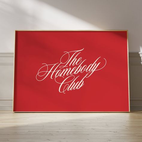 The Homebody Club, Red Room Decor, Red Wall Art, College Apartment, College Room, Red Art, Red Walls, Cute Home Decor, City Girl