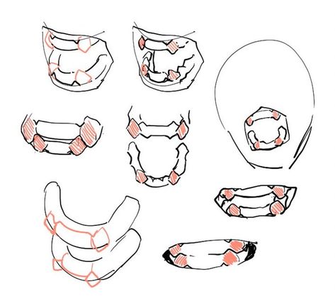 Mouth Drawing, 얼굴 그리기, Human Anatomy Art, Body Reference Drawing, Drawing Expressions, Arte Inspo, Figure Drawing Reference, Commissions Open, Anatomy Art