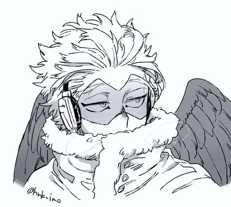 Wings Sketch, Hawks Bnha, Hawk Pictures, Elf Drawings, Cant Communicate, Keigo Takami, Art Tools Drawing, Demon King Anime, Sketches Easy