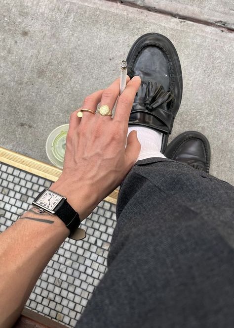 Doc Martens Loafers, Business Formal Shoes, Loafers Men Outfit, Loafers Outfit, Shoes 2023, Vintage Watches For Men, Street Style Outfits Men, Mens Outfit Inspiration, Cartier Watch