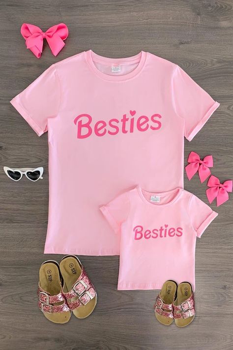 New Arrivals - Limited Supply Mommy And Me Matching Shirts, Mom And Me Shirts, Mom Daughter Outfits, Daughter Outfits, Sparkle In Pink, Old Outfits, Short Sleeve Design, Children Top, Diy Fashion Hacks