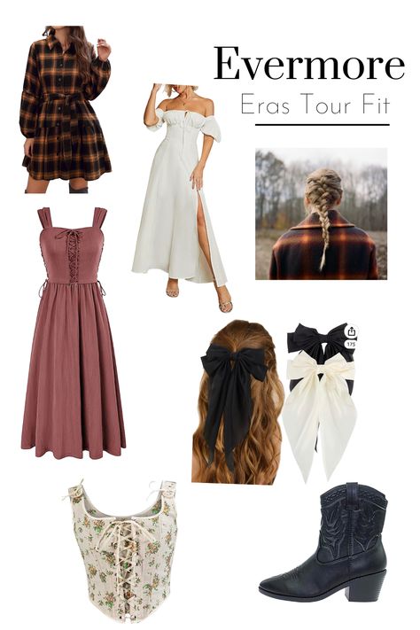 Taylor Swift Evermore Eras Tour Outfits, Taylor Swift Outfits Evermore Era, Evermore Dress Ideas, Taylor Swift Eras Tour Evermore Outfits, Evermore Halloween Costume, Ever More Taylor Swift Outfits, Evermore Themed Outfits, Taylor Swift Coded Outfits, Taylor Swift Evermore Costume