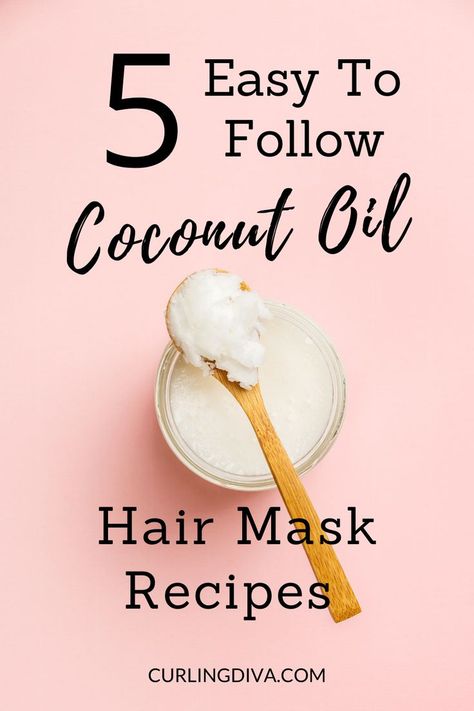 Does your hair need a quick pick me up? Whip up a nourishing coconut oil hair mask in the comfort of your own home. Check out these 5 simple DIY coconut oil mask recipes and restore your hair’s natural glow. #haircare #coconutoil #healthyhair Hair Mask Diy Damaged, Coconut Oil Hair Mask Diy, Hair Mask For Dandruff, Coconut Oil Mask, Hair Ingredients, Oil For Curly Hair, Homemade Coconut Oil, Oil Hair Mask, Hair Mask Recipe