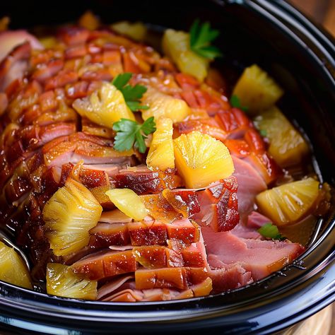 Glazed Easter Ham, Ham With Pineapple, Pineapple Chutney, Cooked Pineapple, Pineapple Ham, Easter Ham, Crockpot Ham, Spiral Ham, How To Cook Ham