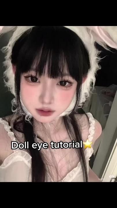 Doll Eye Makeup Tutorial, New Jeans Makeup, Siren Eyes Makeup Tutorial, Asian Makeup Tutorial, Makeup Tutorial Asian, Siren Eyes Makeup, Cute Doll Makeup, Douyin Makeup Tutorial, Eyes Makeup Tutorial