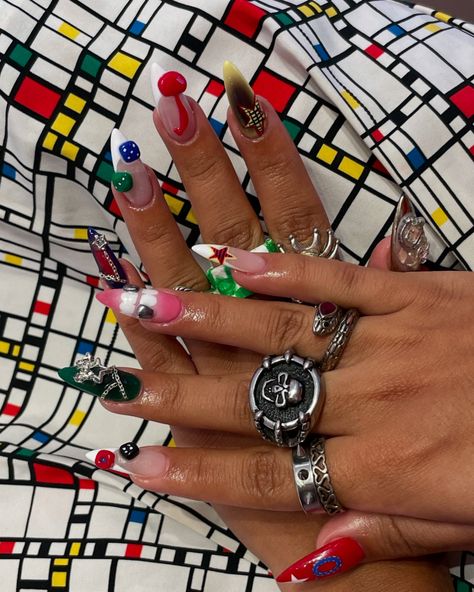 Your nails are your personality - - #junknails #coolnails #3dnails #nailart #naildesign #nailinspo #grungenails #aestheticnails #vegasnails #baddienails Tacky Nails, Nail Inspo, Acrylic Nails, Nail Designs, Nails, Quick Saves, Design