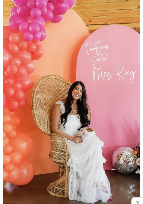 Retro Theme Bridal Shower Ideas, Neon Bridal Shower Ideas, Bright Flower Bridal Shower Theme, Dazed And Engaged Bridal Shower Ideas, Bright Bridal Shower Ideas, Bridal Shower Bright Colors, Hot Pink And Orange Bridal Shower Ideas, Pink Boho Bridal Shower Ideas, Bridal Shower Pink And Orange