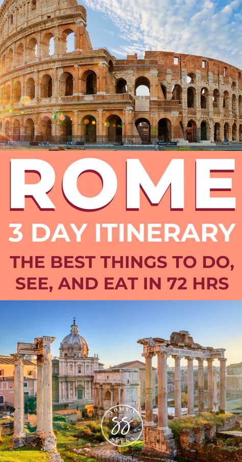 Wondering about the best things to do in Rome? This 3 day itinerary will show you how to experience the top attractions in Rome, including the Spanish Steps, the Colosseum, and the Vatican. Find out about the best restaurants, photography spots, and more. You'll also learn the important Rome travel tips you need to know before you go #romeitaly #rometravel #traveltips Restaurants Photography, Bucket List Europe, Rome In A Day, Europe Food, 3 Days In Rome, Rome Italy Travel, Visiting Rome, Things To Do In Rome, Rome Attractions