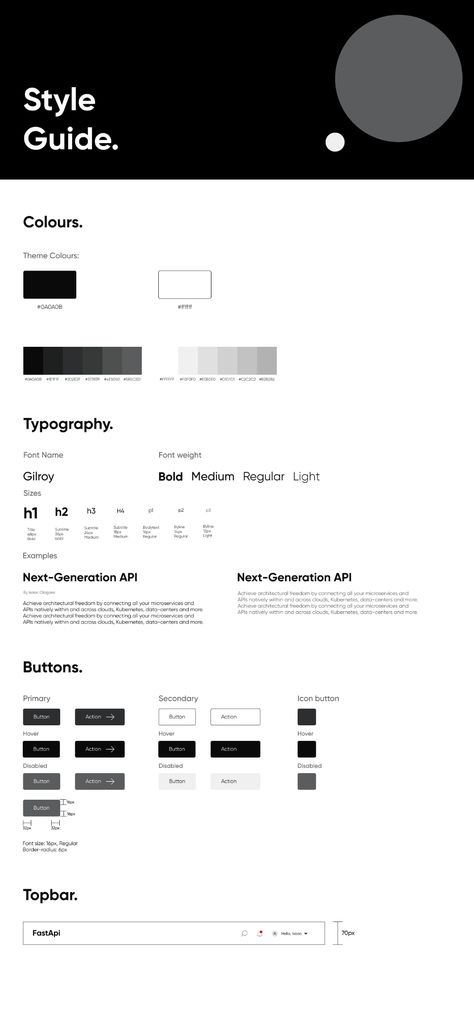 Fast API style guide and sample page on Behance Style Guide Ui, Web Style Guide, Website Style Guide, Pretty Web Design, Desain Ux, Ux Design Principles, Style Guide Template, Case Study Design, Style Guide Design