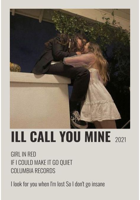 Ill Call You Mine by Girl In Red Jade Lemac, Song Polaroid, Red Song, Minimalist Music, Quiet Girl, Girl In Red, Music Collage, Polaroid Poster, Columbia Records