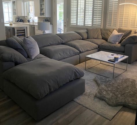 Bachelor Pad Sofa, Gray Cloud Couch, Sectional Ideas, Apartment Fever, Big Couch, Temple House, Cloud Couch, Apartment Entrance, Room Aesthetics