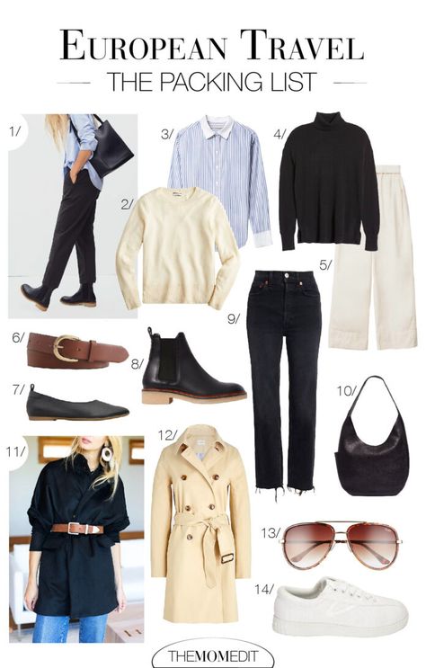 Chic & Easy Travel: Outfit Packing List For Your Next European Vacation - The Mom Edit European Mom Style, European Travel Clothes, Business Trip Packing List Woman, Easy Travel Outfits, Casual European Style, Paris Travel Outfits, European Vacation Outfits, Sweden Trip, European Travel Outfit