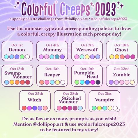 Weekly Art Challenge, Create Your Character, 30 Day Art Challenge, 30 Day Drawing Challenge, Drawing Ideas List, Art Journal Prompts, Hex Color Palette, Color Palette Challenge, Creative Drawing Prompts