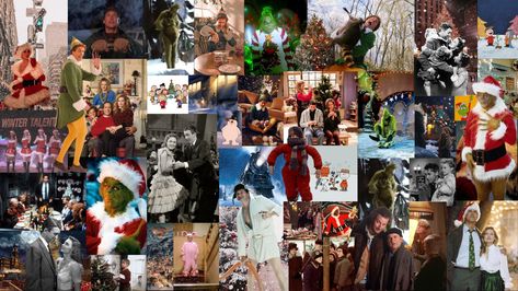 Christmas Movie Collage Wallpaper Laptop, Grinch Laptop Wallpaper, Christmas Wallpaper For Macbook Air, Wallpaper For Laptop Christmas, Movie Aesthetic Laptop, Christmas Wallpaper For Laptop, Christmas Background Laptop Desktop Wallpapers, Christmas Movie Aesthetic, Collage Landscape