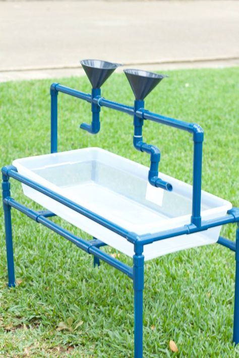 DIYSensoryTable1 Pvc Water Table, Water Table Diy, Diy Sensory Table, Kids Water Table, Diy Sensory, Outdoor Play Spaces, Water Tables, Sand And Water Table, Kids Outdoor Play