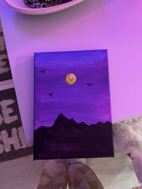 #sunset #moon #painting #art #acrylic #paintingart #ideas #photo #canvasartpainting #canvas Moon Canvas Painting Ideas, Sunset Moon Painting, Panting Photo Ideas Easy, Painting Ideas On Canvas Moon, Panting Photo Ideas, Moon Painting Easy, Sunset Painting Easy, Black Background Painting, Sunset Canvas Painting