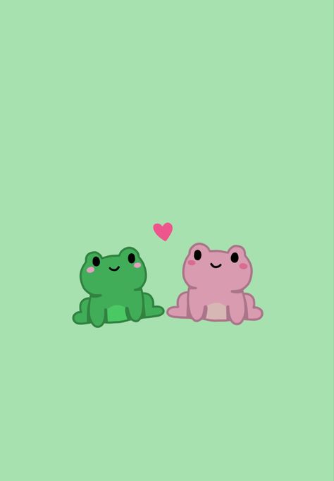 2 Frogs In Love, Cute Frog Couple Drawing, Two Frogs In Love Drawing, Frog Matching Wallpaper, Frogs In Love Drawing, Frog Couple Drawing, Cute Frog Wallpaper Iphone, Cute Matching Tattoos For Couples, Frog Matching Pfp