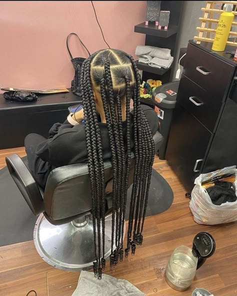 Big Block Braids, Practice Hairstyles, Large Knotless, Black Kids Braids Hairstyles, Knotless Box Braids, Sleek Ponytail Hairstyles, Big Box Braids Hairstyles, Black Ponytail Hairstyles, Faux Locs Hairstyles