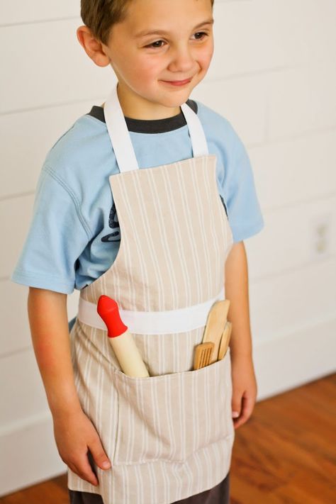 Child's Apron Pattern - available for PDF download! - Tidbits Boy Apron Pattern, Kids Apron Pattern Free, Childrens Apron Pattern, Child Apron Pattern, Boy Apron, Apron Pattern Free, Toddler Apron, Diy Apron, Apron Pattern